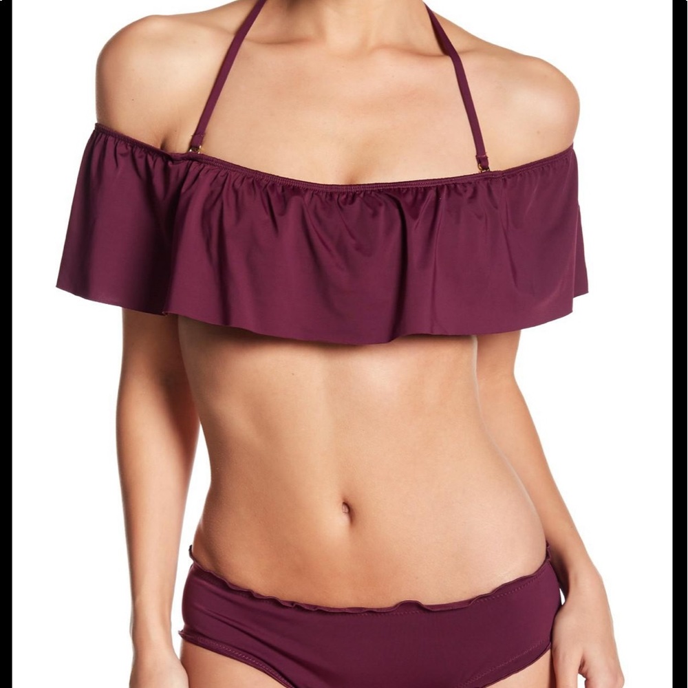 The Bikini Lab-Purple Ruffle Bikini Top